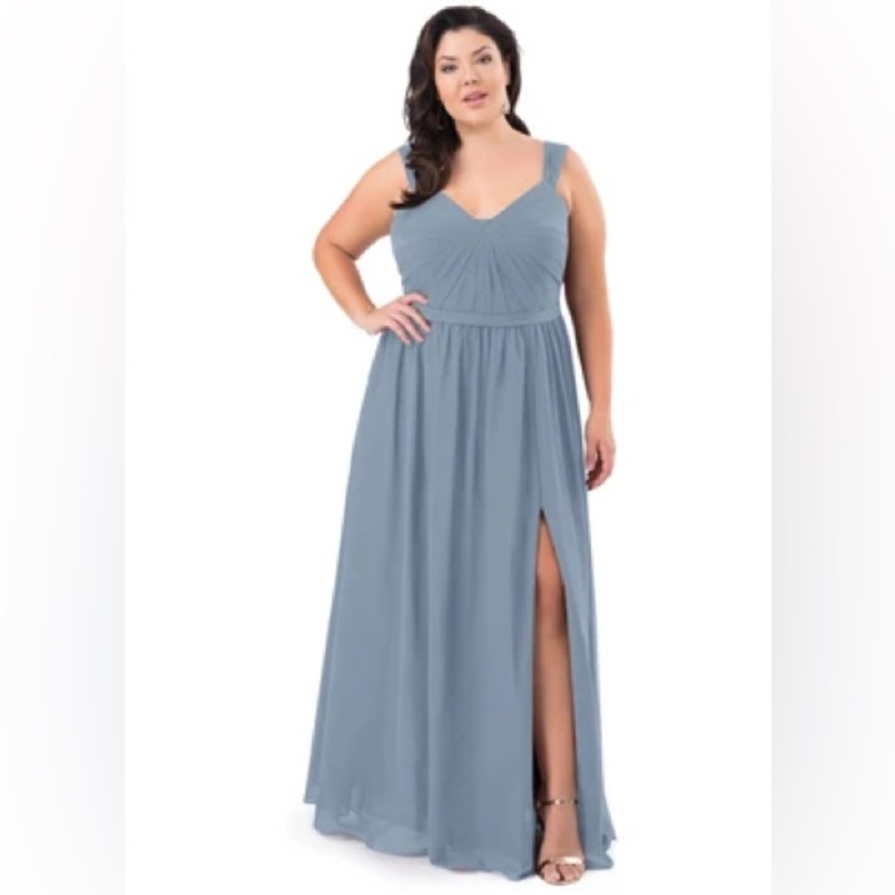 Azazie Dusty Blue Maxi Dress